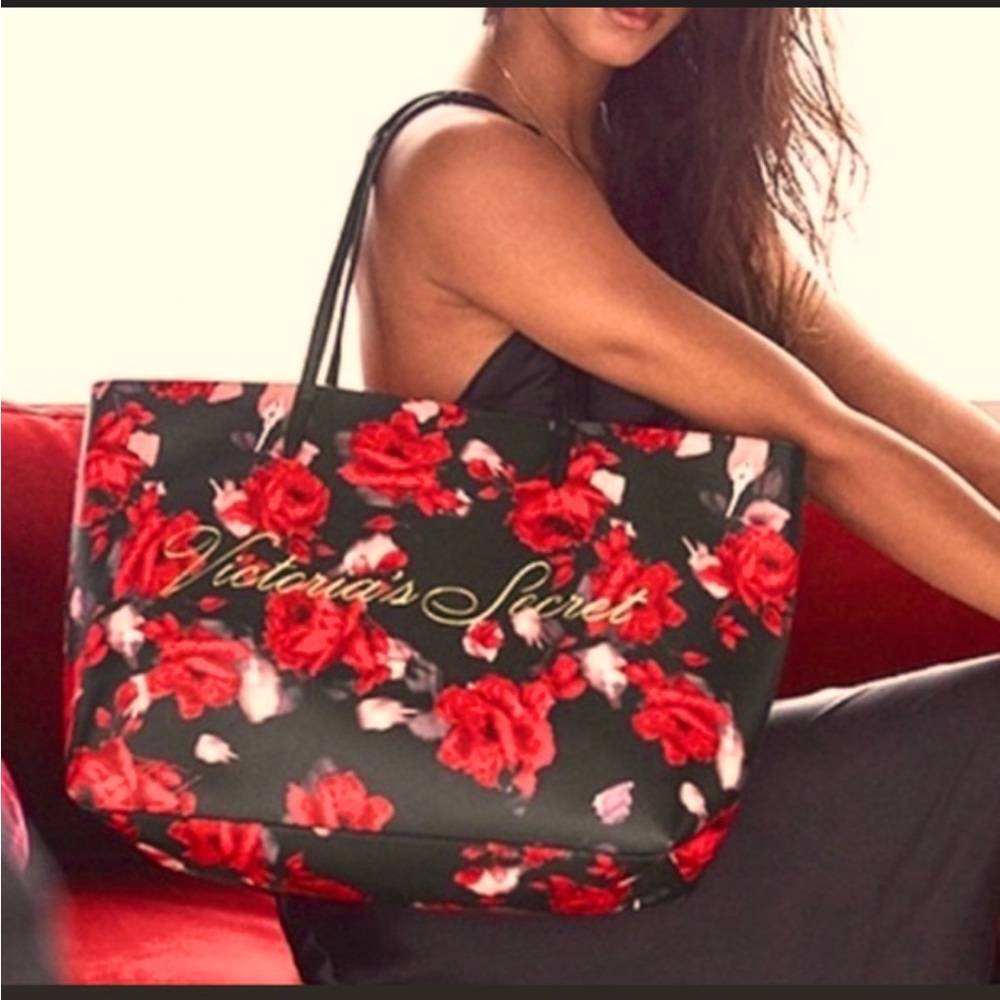 Victoria's Secret Limited Edition 2019 Pink Floral Red Large ToteBag Multi Color